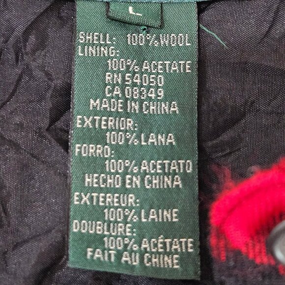 Lauren Ralph Lauren Tartan Plaid Button-Up Shirt Large Wool Red Black Cabincore - Picture 9 of 11